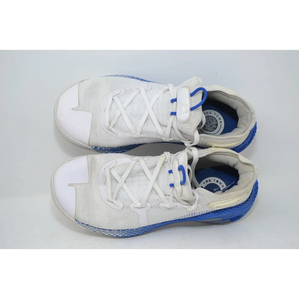 Under Armour BGS Curry 6 Boys 6Y Basketball Shoes White Blue Sneaker 3020415-103